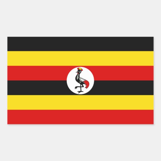 Sticker Rectangulaire Drapeau de l'Ouganda (Devant)