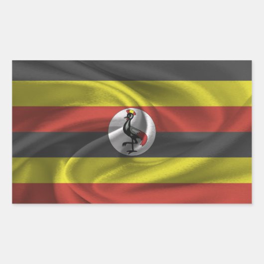 Sticker Rectangulaire Drapeau de l'Ouganda (Devant)