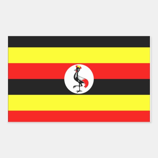 Sticker Rectangulaire Drapeau de l'Ouganda (Devant)