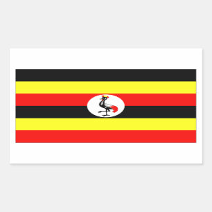 Sticker Rectangulaire Drapeau de l'Ouganda