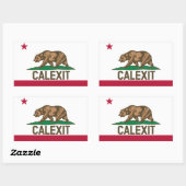 Sticker Rectangulaire Drapeau de l'ours CALEXIT Californie (Feuille)