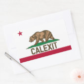 Sticker Rectangulaire Drapeau de l'ours CALEXIT Californie (Enveloppe)
