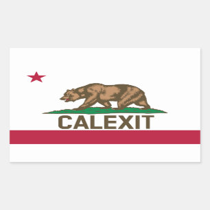Sticker Rectangulaire Drapeau de l'ours CALEXIT Californie
