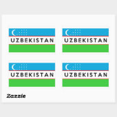 Sticker Rectangulaire drapeau de l'ouzbékistan (Feuille)