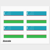 Sticker Rectangulaire Drapeau de l'Ouzbékistan (Feuille)