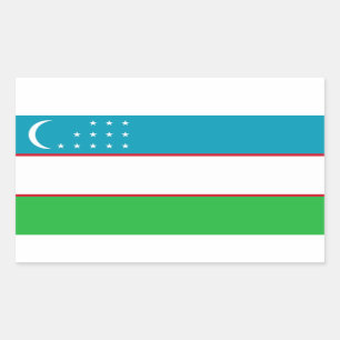 Sticker Rectangulaire Drapeau de l'Ouzbékistan