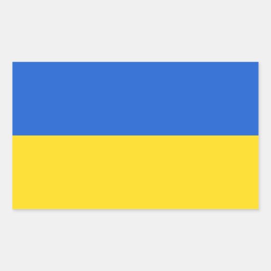 Sticker Rectangulaire Drapeau de l'Ukraine (Devant)