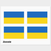 Sticker Rectangulaire Drapeau de l'Ukraine - Drapeau ukrainien - П р а п (Feuille)