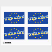 Sticker Rectangulaire Drapeau de l'Ukraine et de l'Union européenne (Feuille)
