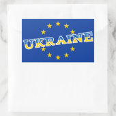 Sticker Rectangulaire Drapeau de l'Ukraine et de l'Union européenne (Sac)