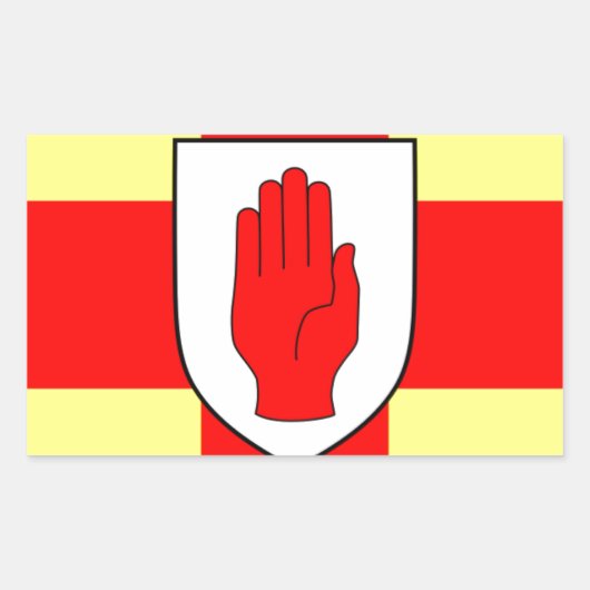 Sticker Rectangulaire Drapeau de l'Ulster - Irlande du Nord (Devant)