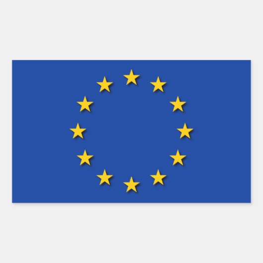 Sticker Rectangulaire Drapeau de l'Union européenne / Drapeau de l'UE (Devant)