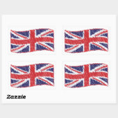Sticker Rectangulaire Drapeau de l'Union griffée (Feuille)