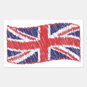 Sticker Rectangulaire Drapeau de l'Union griffée