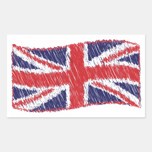 Sticker Rectangulaire Drapeau de l'Union griffée (Devant)