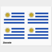 Sticker Rectangulaire Drapeau de l'Uruguay (Feuille)