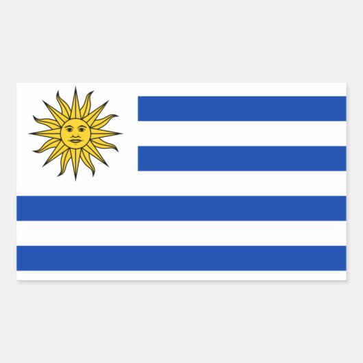 Sticker Rectangulaire Drapeau de l'Uruguay (Devant)