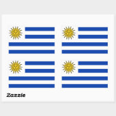 Sticker Rectangulaire drapeau de l'Uruguay (Feuille)