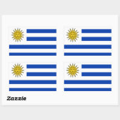 Sticker Rectangulaire Drapeau de l'Uruguay (Feuille)