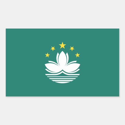 Sticker Rectangulaire Drapeau de Macao (Devant)