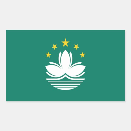 Sticker Rectangulaire Drapeau de Macao (Devant)