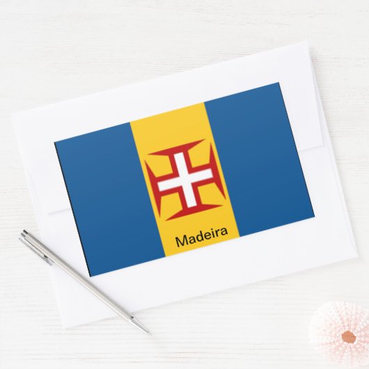 Sticker Rectangulaire Drapeau de Madère (Enveloppe)