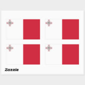Sticker Rectangulaire Drapeau de Malte (Feuille)