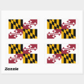 Sticker Rectangulaire Drapeau de Marylander, Drapeau du Maryland (Feuille)