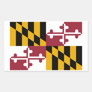 Sticker Rectangulaire Drapeau de Marylander, Drapeau du Maryland