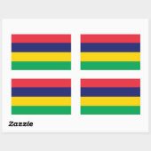 Sticker Rectangulaire Drapeau de Maurice (Feuille)