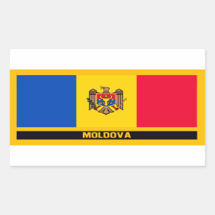 Sticker Rectangulaire Drapeau de Moldau