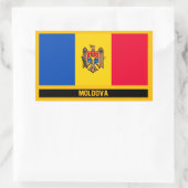 Sticker Rectangulaire Drapeau de Moldova (Sac)