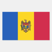 Sticker Rectangulaire Drapeau de Moldova (Devant)