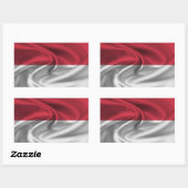 Sticker Rectangulaire Drapeau de Monaco (Feuille)