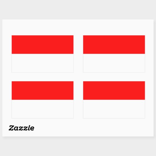 Sticker Rectangulaire Drapeau de Monaco (Feuille)