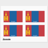 Sticker Rectangulaire Drapeau de Mongolie (Feuille)