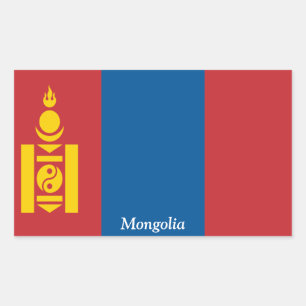 Sticker Rectangulaire Drapeau de Mongolie