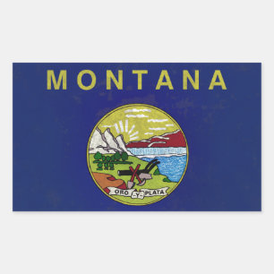 Sticker Rectangulaire Drapeau de Montana