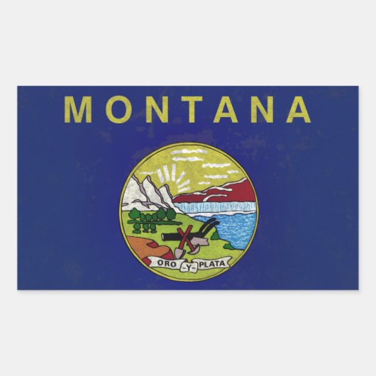Sticker Rectangulaire Drapeau de Montana (Devant)