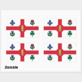 Sticker Rectangulaire Drapeau de Montréal (Québec) (Feuille)