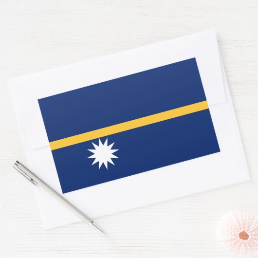 Sticker Rectangulaire Drapeau de Nauru (Enveloppe)