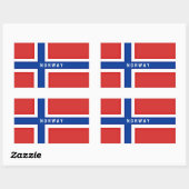 Sticker Rectangulaire Drapeau de Norway (Feuille)