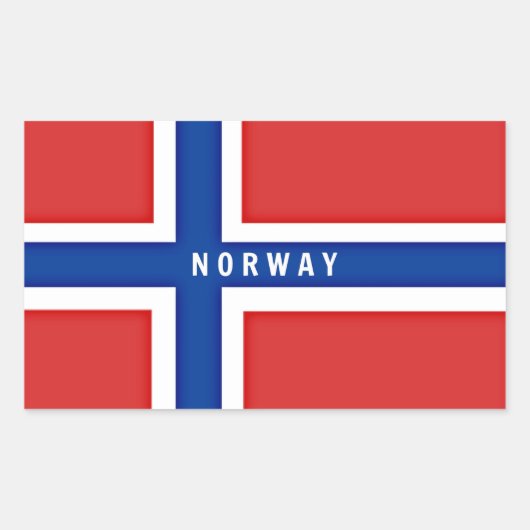 Sticker Rectangulaire Drapeau de Norway (Devant)