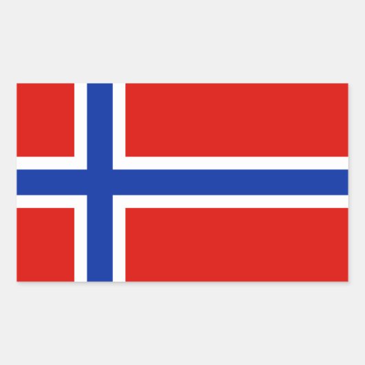 Sticker Rectangulaire Drapeau de Norway (Devant)