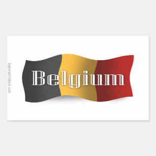 Sticker Rectangulaire Drapeau de ondulation de la Belgique
