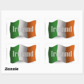 Sticker Rectangulaire Drapeau de ondulation de l'Irlande (Feuille)