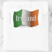 Sticker Rectangulaire Drapeau de ondulation de l'Irlande (Sac)