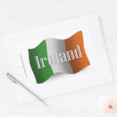 Sticker Rectangulaire Drapeau de ondulation de l'Irlande (Enveloppe)