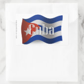 Sticker Rectangulaire Drapeau de ondulation du Cuba (Sac)