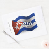 Sticker Rectangulaire Drapeau de ondulation du Cuba (Enveloppe)